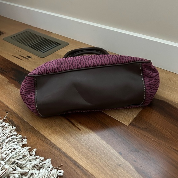 A-Line Burgundy and Brown “A” Printed Purse - Picture 4 of 9